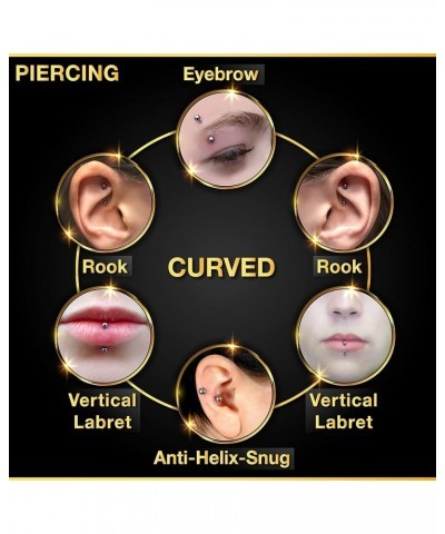 2PCS Stainless Steel Curved Barbell 16 gauge 5/16 8mm 3mm Dice Tragus Lobe Earrings Eyebrow Piercing Jewelry See More Colors ...