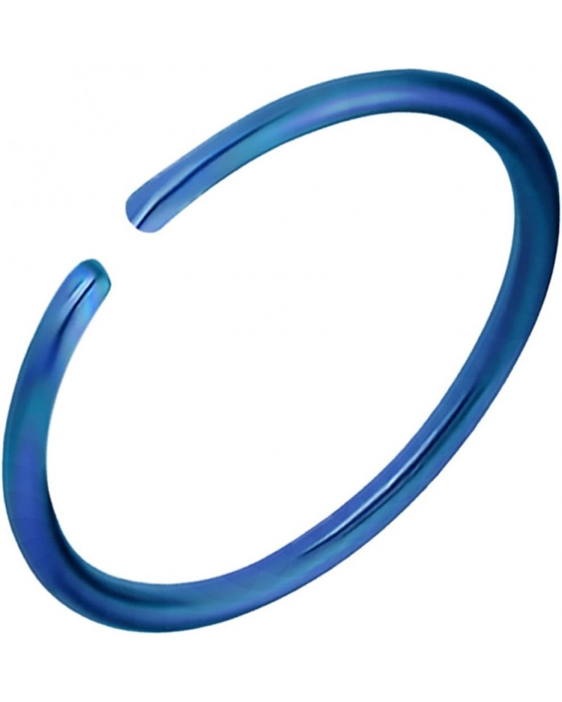 20G Surgical Steel Colored Seamless Nose Ring & Cartilage Hoop with Comfort Round Ends (Sold Individually) 20G 10mm Blue $8.6...