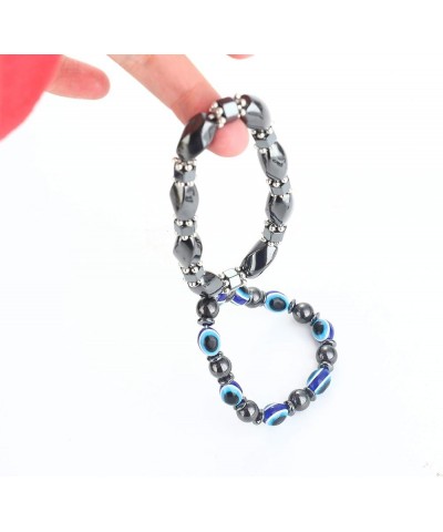 Hematite Magnetic Bracelet for Men Women Reiki Bracelet Tiger Eye Rainbow Beaded Stone Bracelets Set A:12pcs $12.41 Others