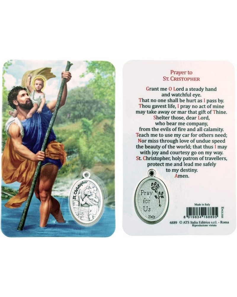 Holy Figure Prayer Card with Medal | Saint Prayer and Medal | 8 Figures (St. Jude) St. Christopher $7.07 Necklaces