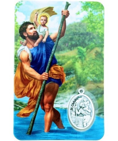 Holy Figure Prayer Card with Medal | Saint Prayer and Medal | 8 Figures (St. Jude) St. Christopher $7.07 Necklaces