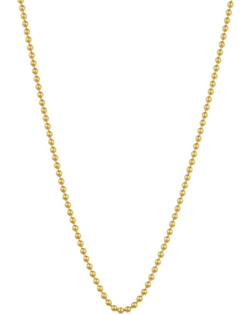 14k Yellow Gold 1 mm Shiny Bead Ball Chain Necklace 16 Inches $49.30 Necklaces