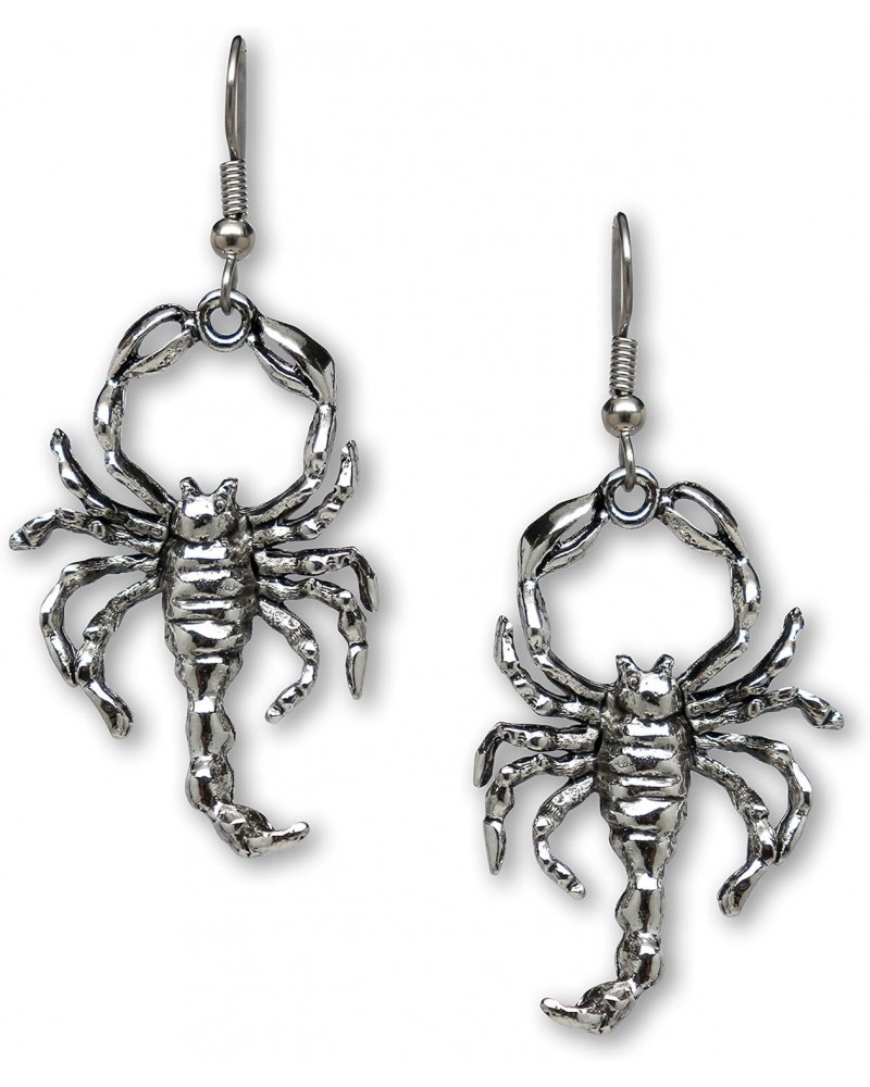 Gothic Scorpion Dangle Earrings Silver Finish Pewter $7.98 Earrings