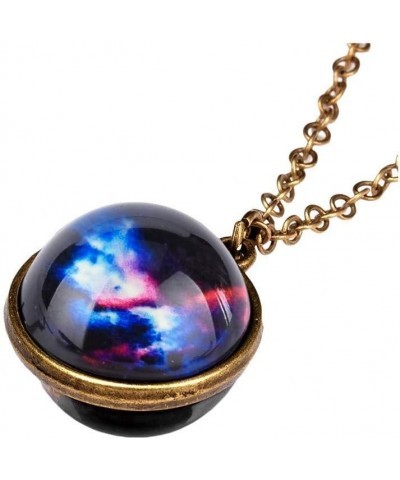 Fashion Glass Necklace Universe Galaxy Planet Glass Ball Pendant Unique Special Jewelry Gift for Womens Girls One Size A $4.1...