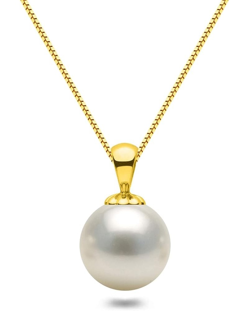 White AAA 6-10mm Akoya Cultured Pearl Pendant Necklaces 16"/18" Sterling Silver Chain Necklace Pendants 18.0 Inches 6.5-7.0mm...