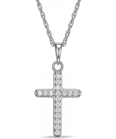 DIAMONLITE Moissanite Diamond Pendant Necklace for Women, 18K Gold Plated 925 Sterling Silver Cross or Heart Necklace for Wom...