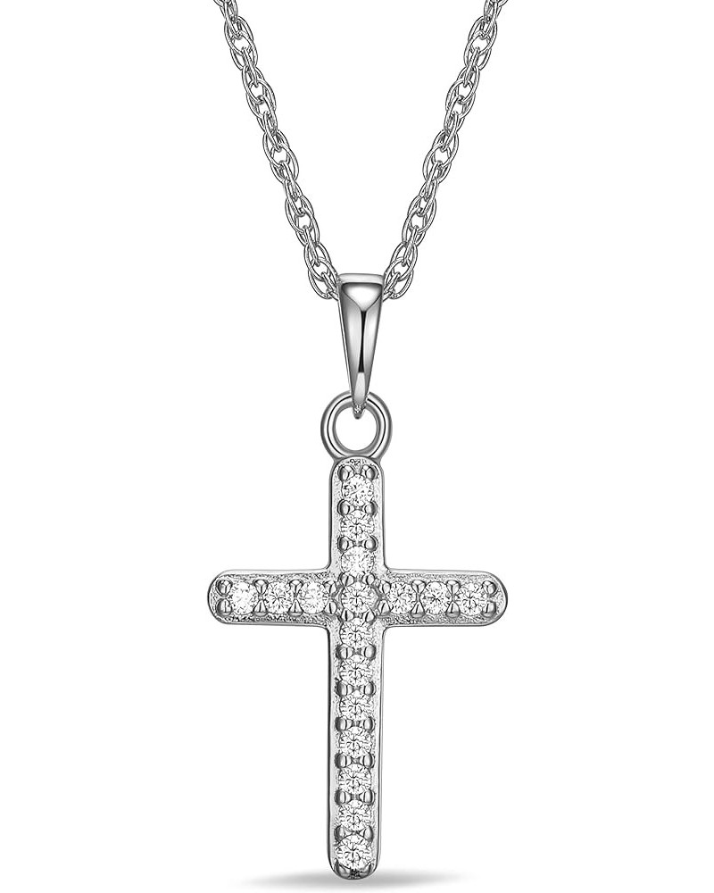 DIAMONLITE Moissanite Diamond Pendant Necklace for Women, 18K Gold Plated 925 Sterling Silver Cross or Heart Necklace for Wom...