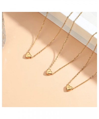 Gold Layered Initial Necklace for Women Handmade 14K Gold Plated Tiny Heart Pendant Choker Necklace Dainty Layering Letter A-...