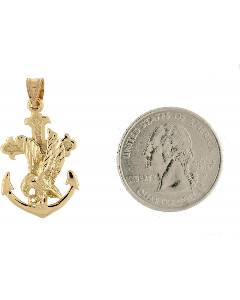 14k Yellow Gold Mariners Cross Eagle Anchor Pendant Charm $112.32 Pendants