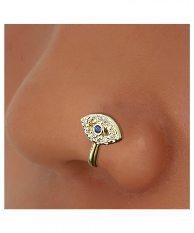 Punk Crystal Nose Ring Gold Cz Evil Eye Nose Ring Crystal Devil Eye Nose Ring Rhinestone Eye Nose Ring Hoop Jewelry for Women...