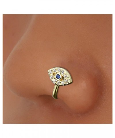 Punk Crystal Nose Ring Gold Cz Evil Eye Nose Ring Crystal Devil Eye Nose Ring Rhinestone Eye Nose Ring Hoop Jewelry for Women...