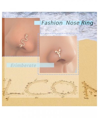 Punk Crystal Nose Ring Gold Cz Evil Eye Nose Ring Crystal Devil Eye Nose Ring Rhinestone Eye Nose Ring Hoop Jewelry for Women...