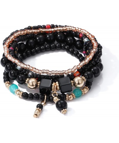 Beaded Bracelets for Women Trendy Stacks Boho Bead Bracelet Pack Friendship Jewelry Z-Black $7.27 Bracelets