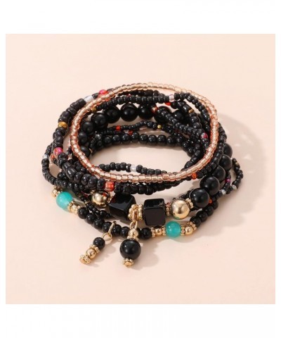 Beaded Bracelets for Women Trendy Stacks Boho Bead Bracelet Pack Friendship Jewelry Z-Black $7.27 Bracelets