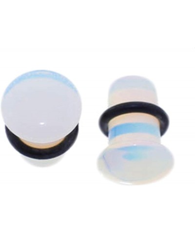 Pair of Single Flare Genuine Opalite Stone Organic Ear Plugs 5/8"G (16mm) $9.43 Others